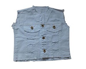 Colete Infantil Jeans Feminino Branco