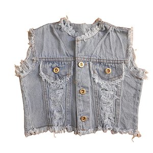 Colete Infantil Jeans Claro Feminino