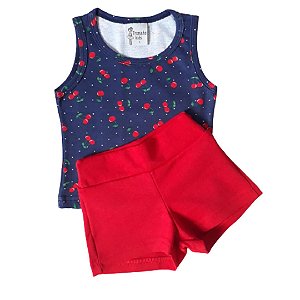 Conjunto de Verão Feminino "Cereja"