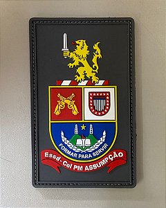 BRASÃO ESCOLA DE SOLDADO (ESSD CEL PM ASSUMPÇÃO) POLÍCIA MILITAR EMBORRACHADO