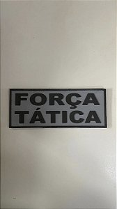 TARJETA FORÇA TATICA COSTA FUNDO CINZA LETRAS PRETA EMBORRACHADA
