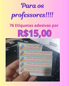 Etiquetas adesivas  professor(a)