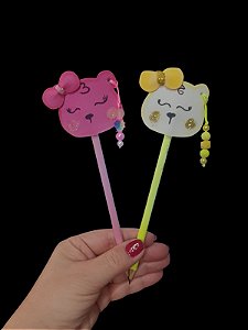 LÁPIS COM PONTEIRA E PINGENTE - KIT COM 10 UNIDADES