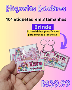 ETIQUETAS ESCOLARES LAMINADAS