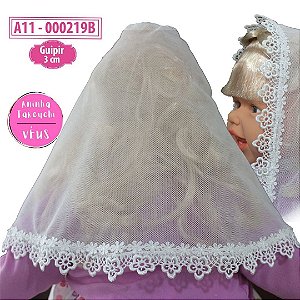 Véu infantil guipir 3cm