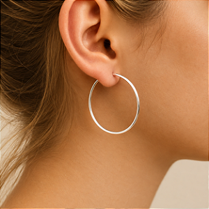 Argola Lisa - 32mm - Prata 925 - MB398