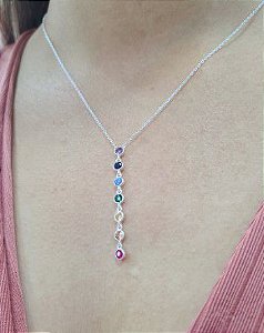Gargantilha 7 Chakras Color Prata 925 - 45cm - MC256-29150