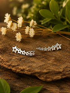 Brincos Ear Cuff Estrelinhas - Prata 925 - 0 PAR - MB387