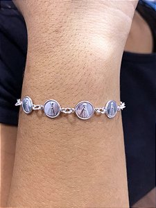 Pulseira Com Medalhas N.sra Aparecida - Prata 925 - MP246-25112