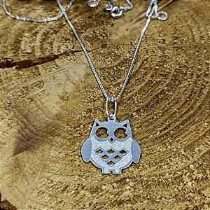 Gargantilha Coruja Prata 925 - V15 - 45 cm