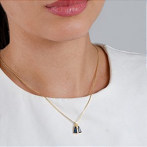 Gargantilha Nossa Senhora Cravejada - Semijoia 18 k - 45cm - MC588-19170