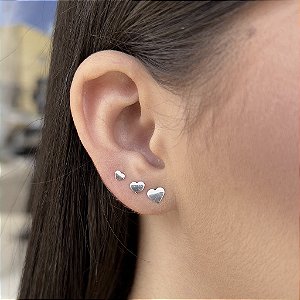 Trio Coração Liso - Prata 925 - MB643-960