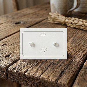 Brinco Zircônia Estrela - Prata 925 - 4mm - MB646-322