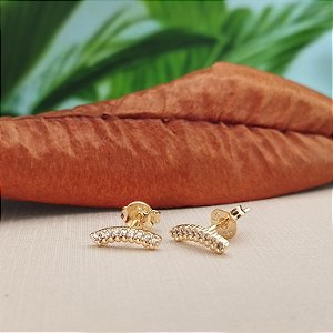 Brinco Cravejado - Semijoia 18 k - 10 mm