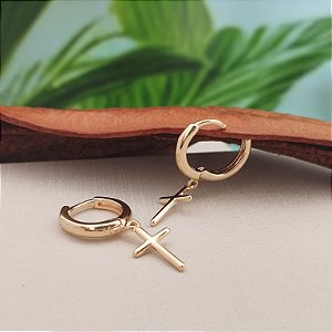 Argola Cruz - Semijoia 18k - MB687-970