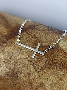 Pulseira com Crucifixo Prata 925 - 20cm - MP354-2186