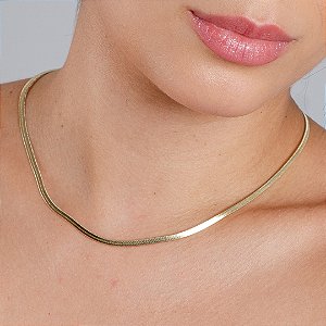 Gargantilha Laminada - Semijoia 18k - 45 cm - MC664-27178
