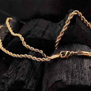 Corrente Cordão Baiano - Semijoia 18k - 60 cm - 3 mm