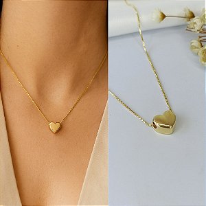 Gargantilha Coração - Semijoia 18k - 45cm - MC671-11140