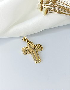 Pingente Crucifixo Jesus - Semijoia 18k - MPI225-682