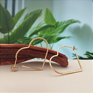 Argola Coração 28 mm - Semijoia 18k - MB777-440