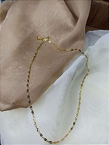 Corrente Elo Diamantado - Semijoia 18k - 60 cm