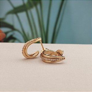 Argola C/ Tarraxa Cravejada - Semijoia 18k - MB786-07136