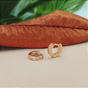 Argola Cravejada 9 mm - Semijoia 18k - MB752-648