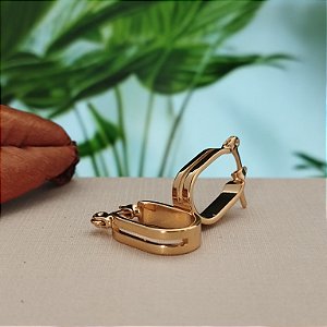 Argola Oval Vazada 18 mm C/ Fecho Italiano - Semijoia 18k - MB837-874