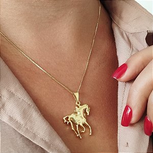 Gargantilha Cavalo - Semijoia 18k - MC800-35180