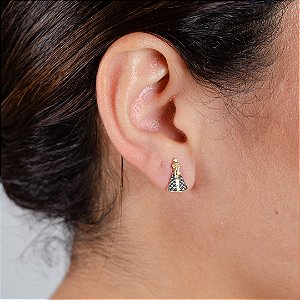 Brincos N.Sra Aparecida Semijoia 18k - B264-460