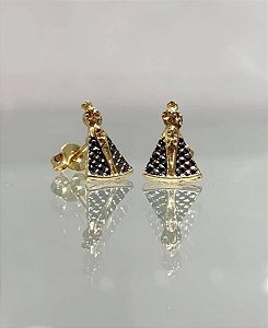 Brincos N.Sra Aparecida Semijoia 18k - B264-460