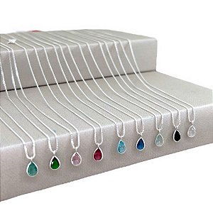 Gargantilha Ponto de Luz Gota - Prata 925 - v12 - 45cm - MC854-X184