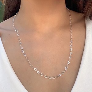 Gargantilha Coração Vazado - Prata 925 - 60CM - MC864-19152