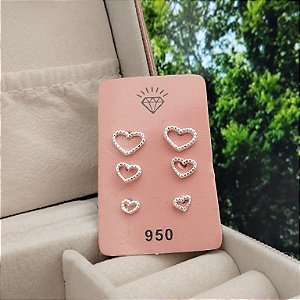 Trio Coração Trabalhado - Prata 925 - MB931-X180