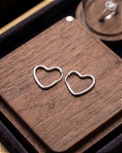 Argola Coração Lisa - 15 mm - Prata 925 - MB967-X38