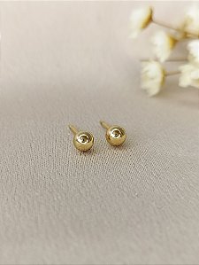 Brinco Bola 4 mm - Semijoia 18k - BR295-222