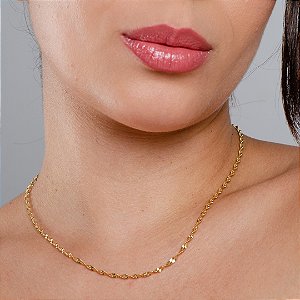 Gargantilha Singapura 45 cm - Semijoia 18k - MC940