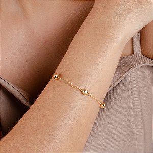 Pulseira com Bolas Detalhadas - Semijoia 18k - MP503-05170