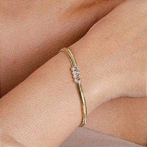 Pulseira Lacraia C/ Pedras - Semijoia 18k - MP507-11150