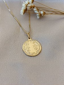 Gargantilha Medalha São Bento - Semijoia 18k - MG51-770