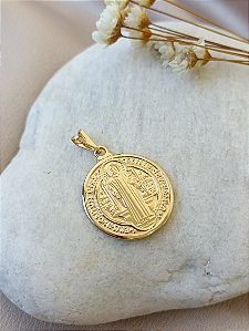Pingente Medalha São Bento - Semijoia 18k - MPI332-435