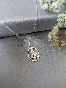 Gargantilha Nossa Senhora Aparecida - Prata 925 - MG105-1378