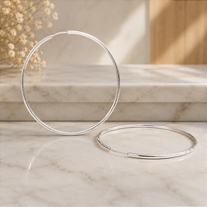 Argola Lisa Fio Quadrado - 52mm - Prata 925 - BR270