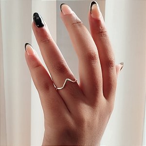 Anel Feminino V Liso - Prata 925 - MA226-1488