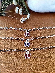 Pulseira Com Borboleta Color - Prata 925 - MP584-1470