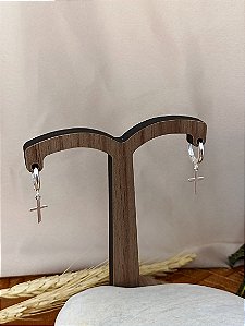 Argola Com Crucifixo - Prata 925 - BR339-2096