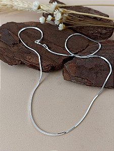 Gargantilha Rabo de Rato 4 Lados - F025 40cm - Prata 925 - MG163-22120