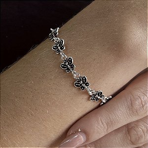 Pulseira Borboleta Bali Pikun - Prata 925 - Cor Envelhecida - MP612-95570