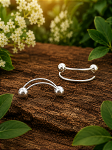 Brinco Ear Cuff Bolinhas - Prata 925 - BR463